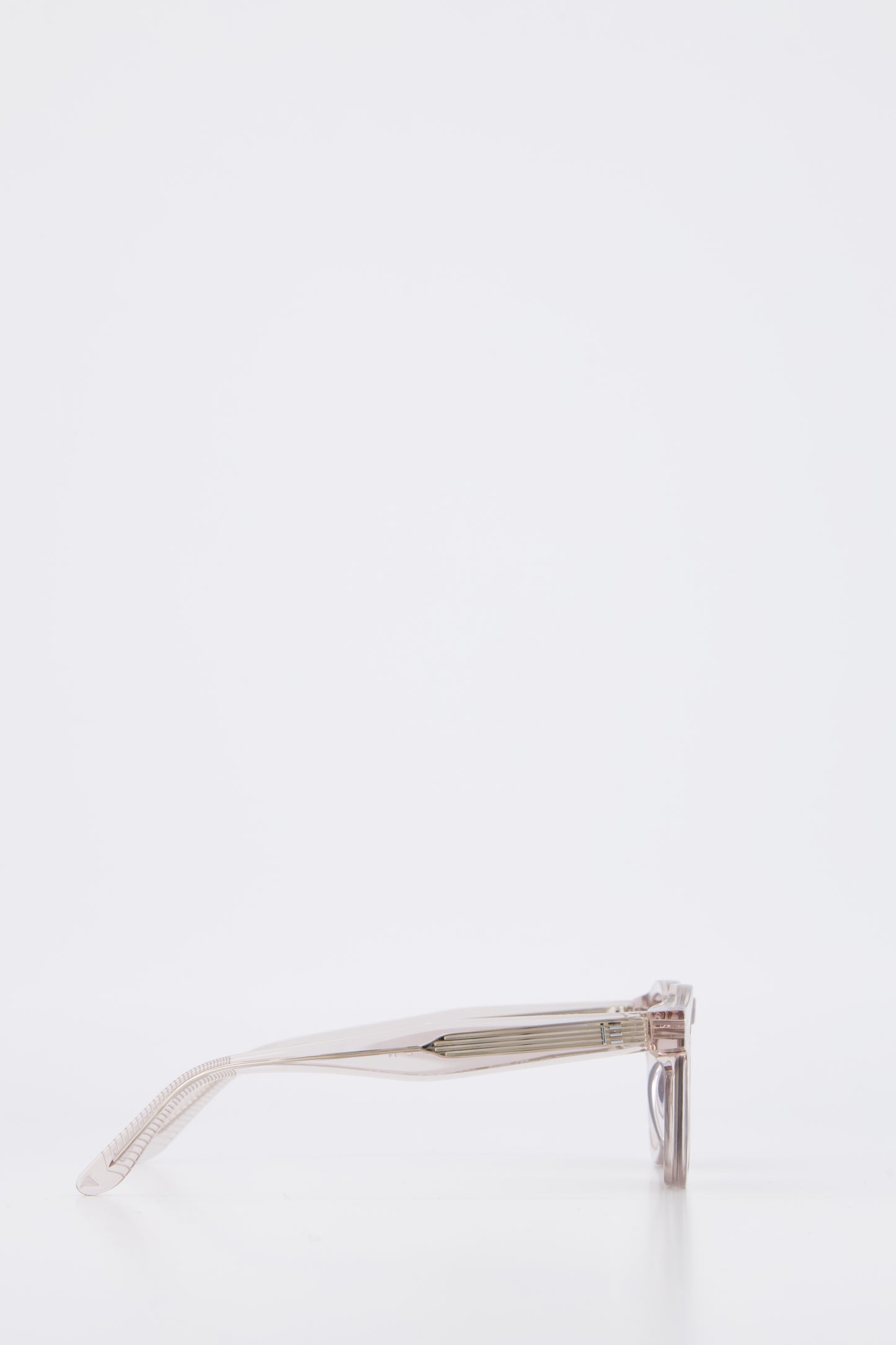 Isle of Eden Drew sand sunglasses, side profile view showing temple length and hinge detail