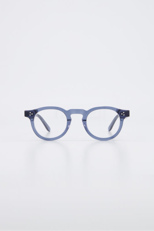 Front view of Isle of Eden Drew Blue Prescription unisex round frames against a white background.
