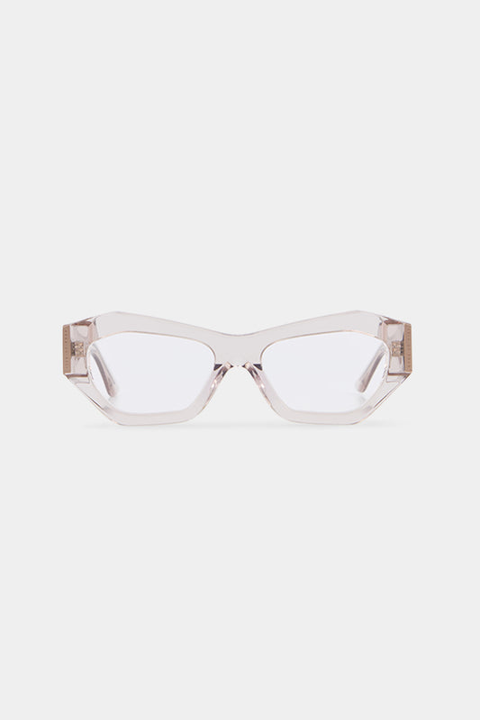 Isle of Eden Emily prescription glasses, front view showing the eco-conscious sand bio-acetate frame, designed for everyday vision correction