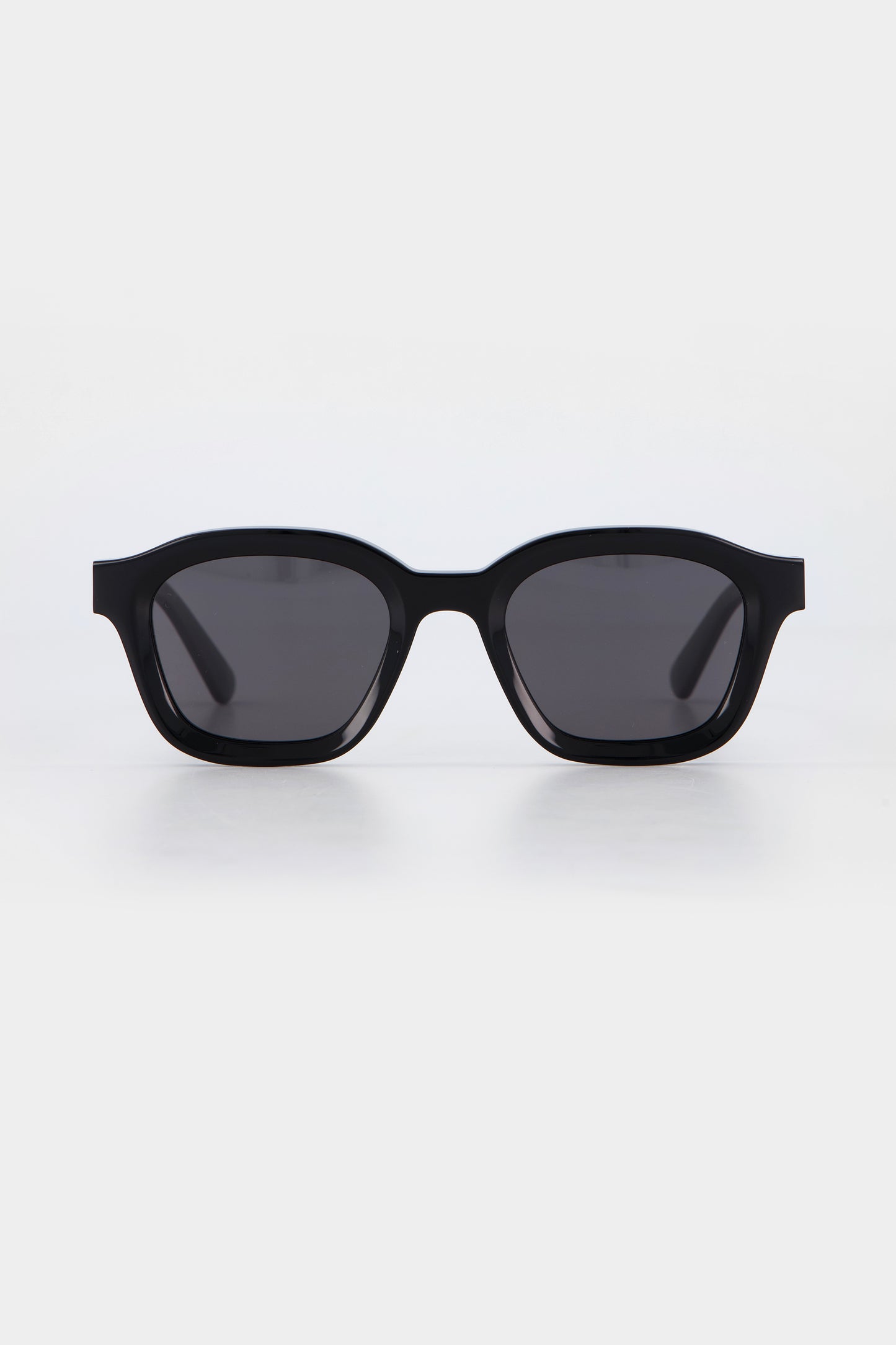 Isle of Eden Harley black sunglasses, front view showing bold frame and dark lenses