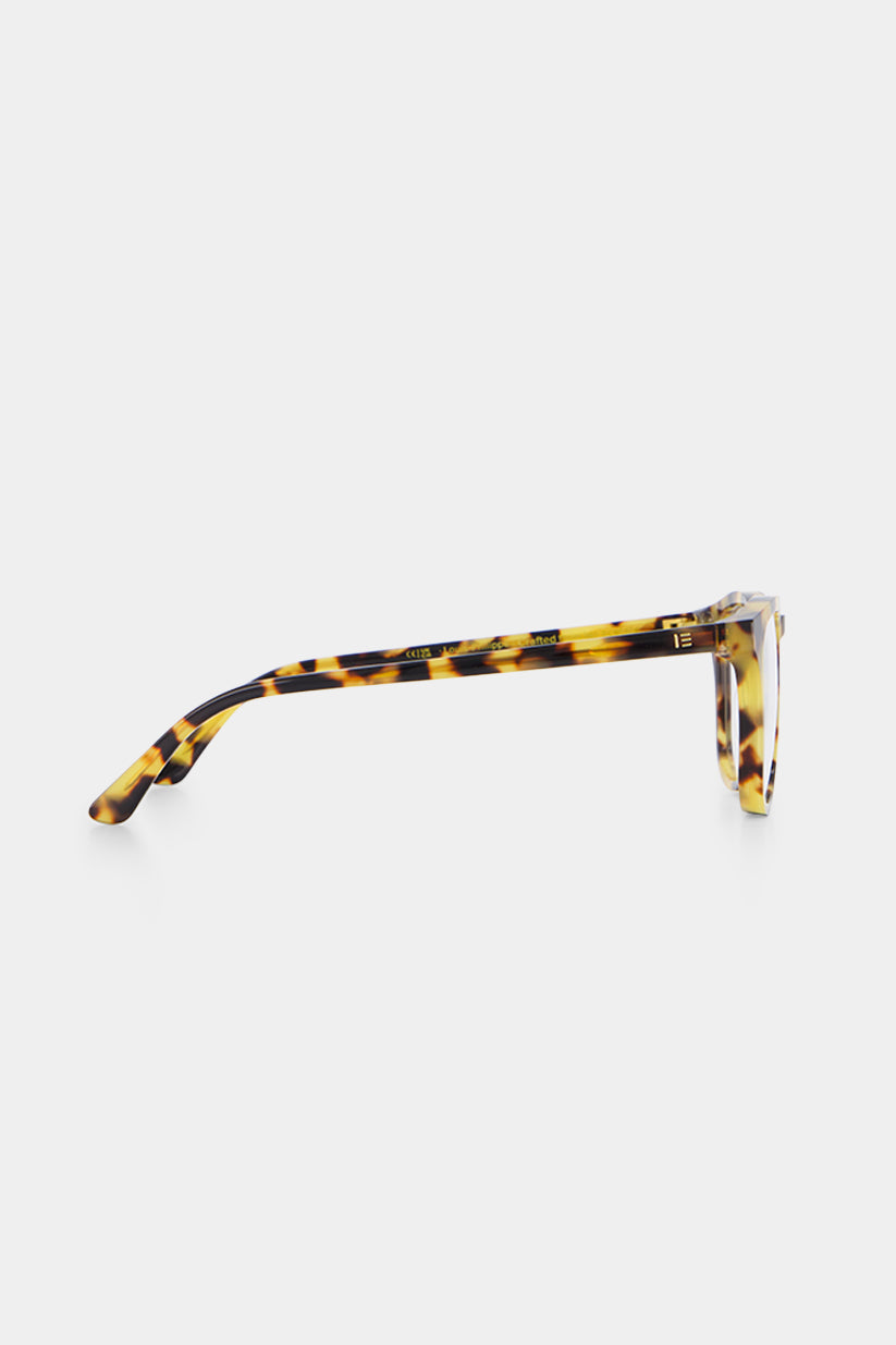 Isle of Eden Louis-Philippe prescription glasses, right side view showing the eco-conscious tortoiseshell bio-acetate temple arm for everyday vision correction
