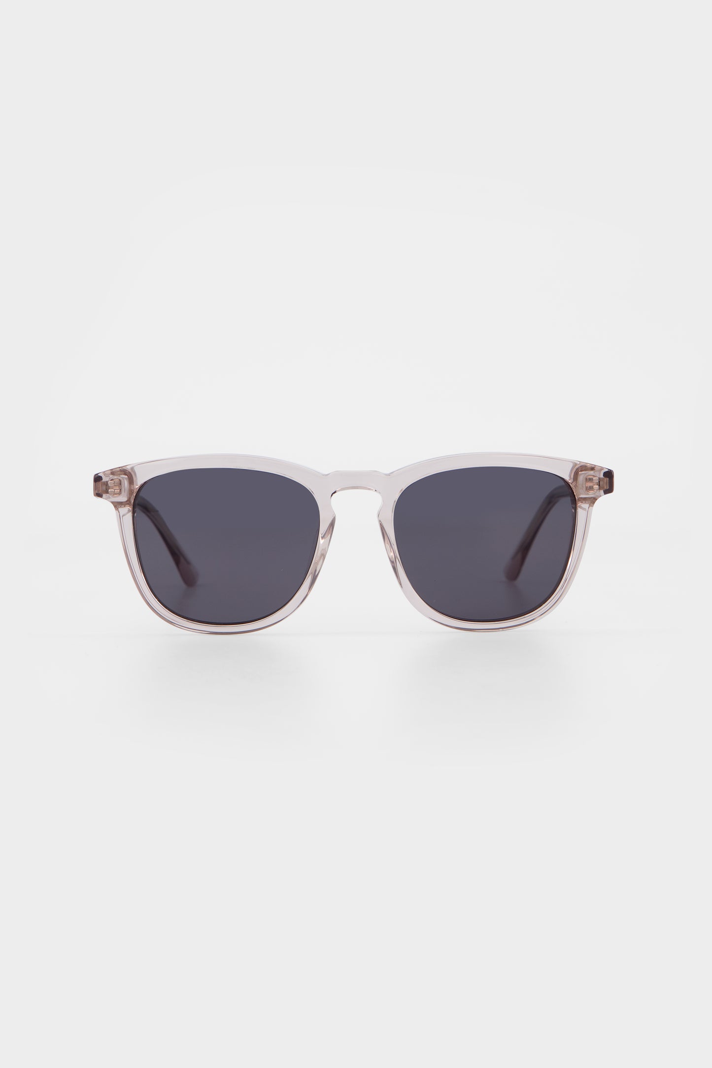 Isle of Eden Louis-Philippe sand sunglasses, front view showing translucent bio-acetate frame and grey lenses