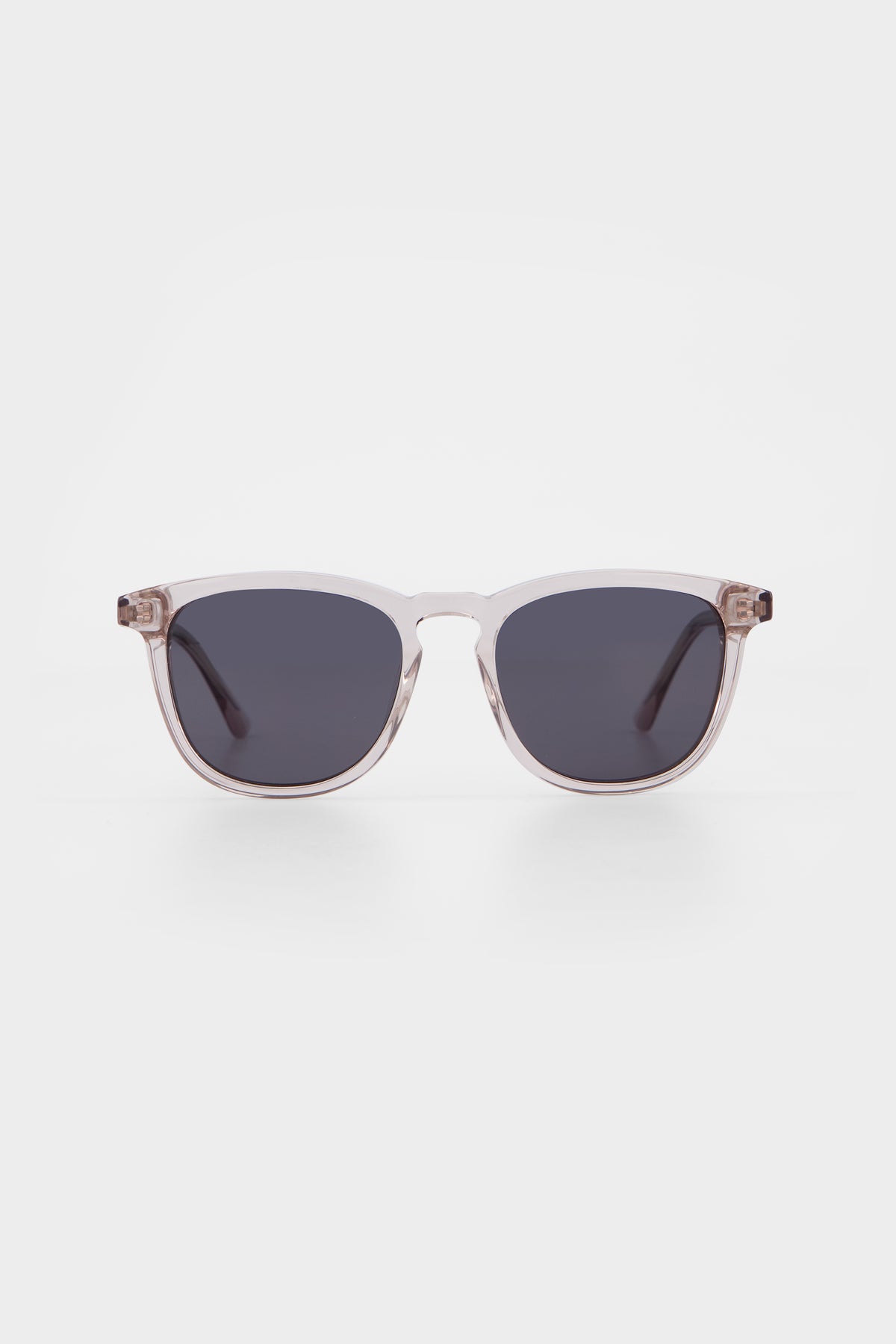 Isle of Eden Louis-Philippe sand sunglasses, front view showing translucent bio-acetate frame and grey lenses