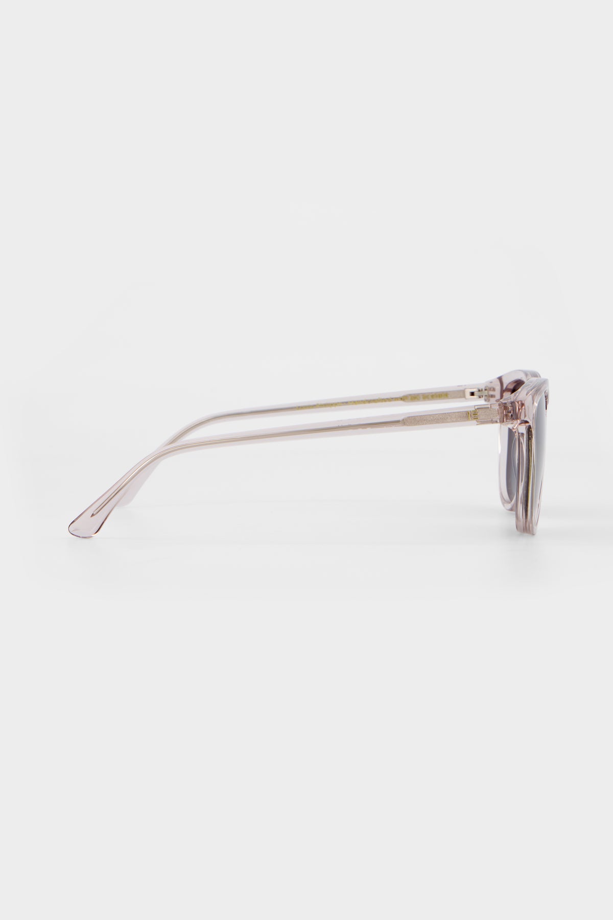 Side profile of Isle of Eden Louis-Philippe sunglasses in sand bio-acetate, showing temple arm detail