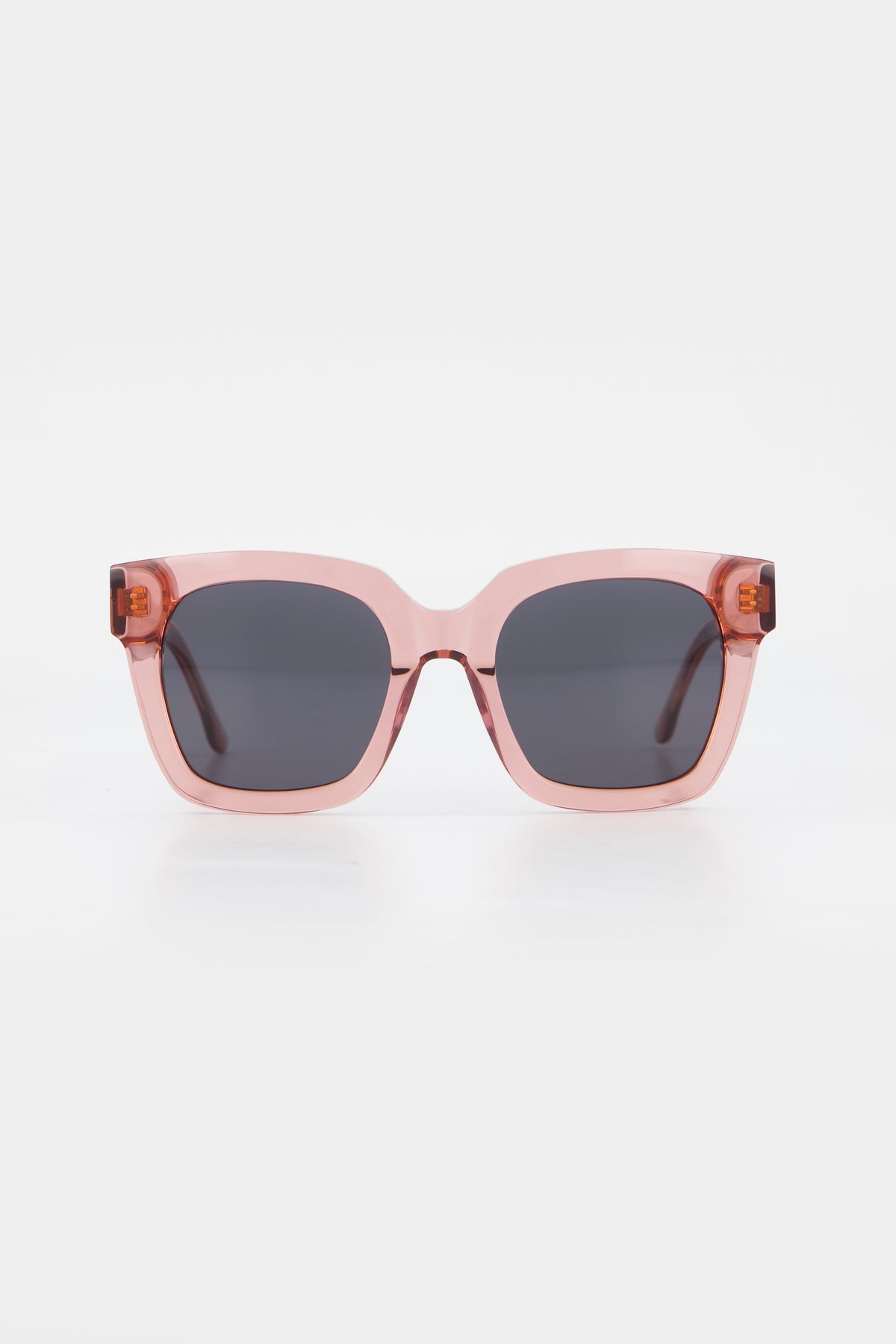 Isle of Eden Maleika rosewood sunglasses, front view showing oversized frame and dark lenses