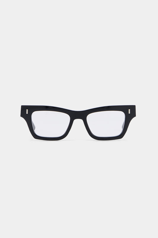 Isle of Eden Olli prescription glasses, front view showing the eco-conscious black bio-acetate frame, designed for everyday vision correction