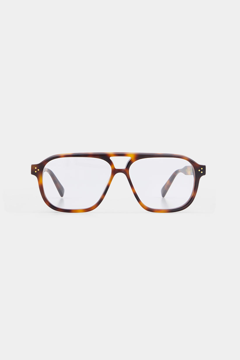 Isle of Eden Remi prescription glasses, front view showing the eco-conscious bio-acetate tortoiseshell frame, designed for everyday vision correction